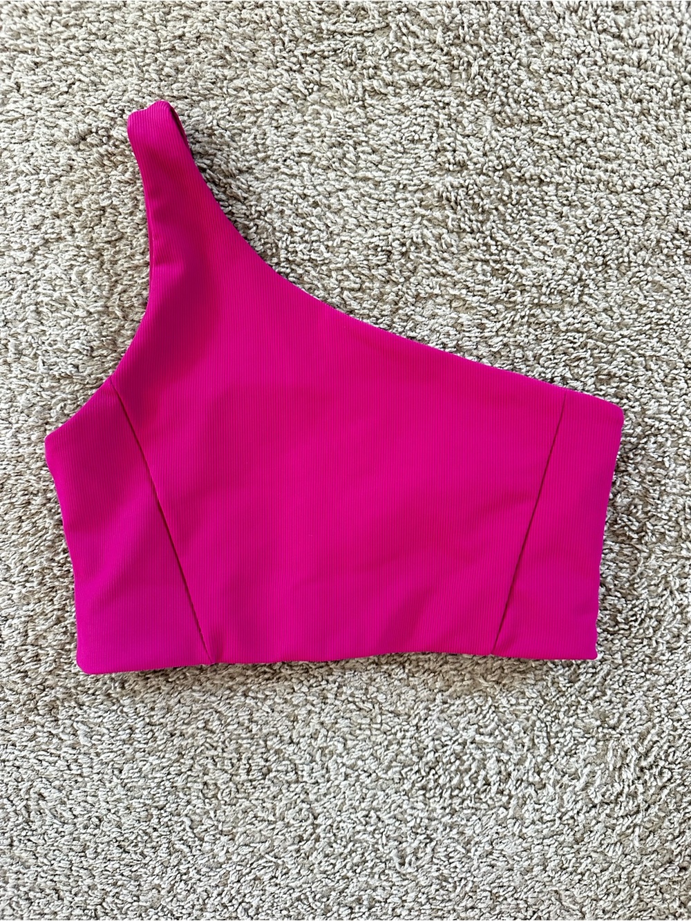 WILO the Label One-Shoulder Fuchsia Sports Bra Top